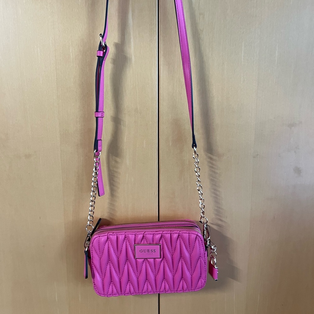 NEW Guess Pink Quilted Crossbody Bag